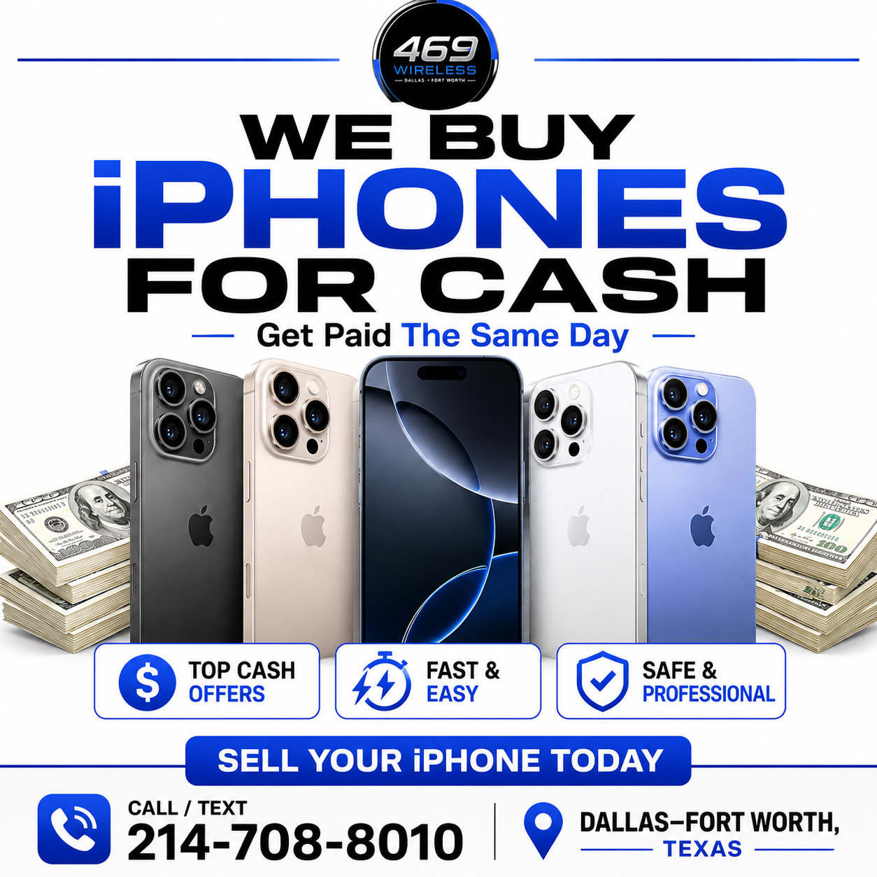 We buy iPhones for cash — get paid the same day