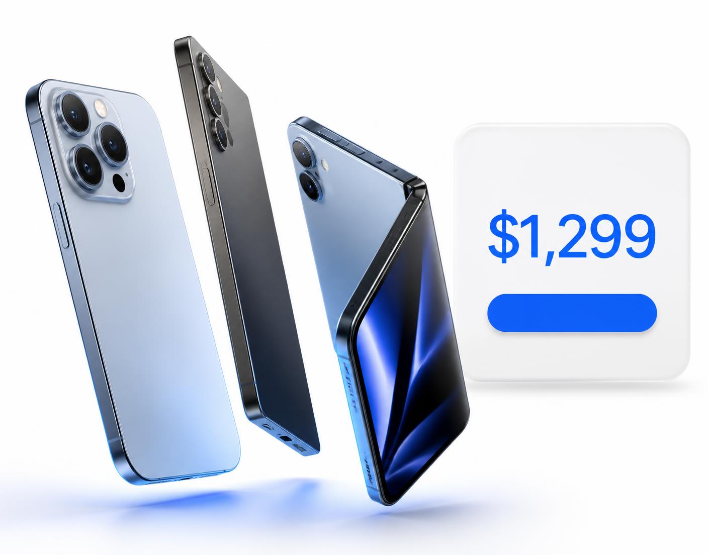 Modern smartphones beside an instant cash offer card
